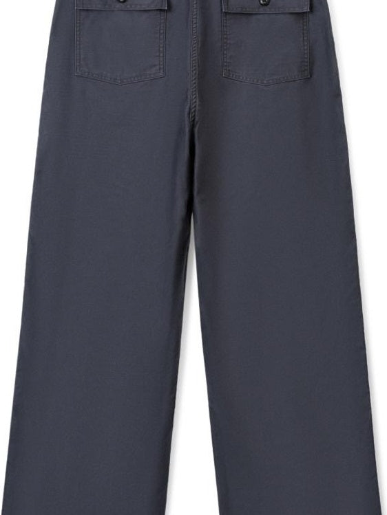 SUPERTOFU Distressed Vintage Mid Rise Cotton Unisex Solid Deep Gray Straight Pants
