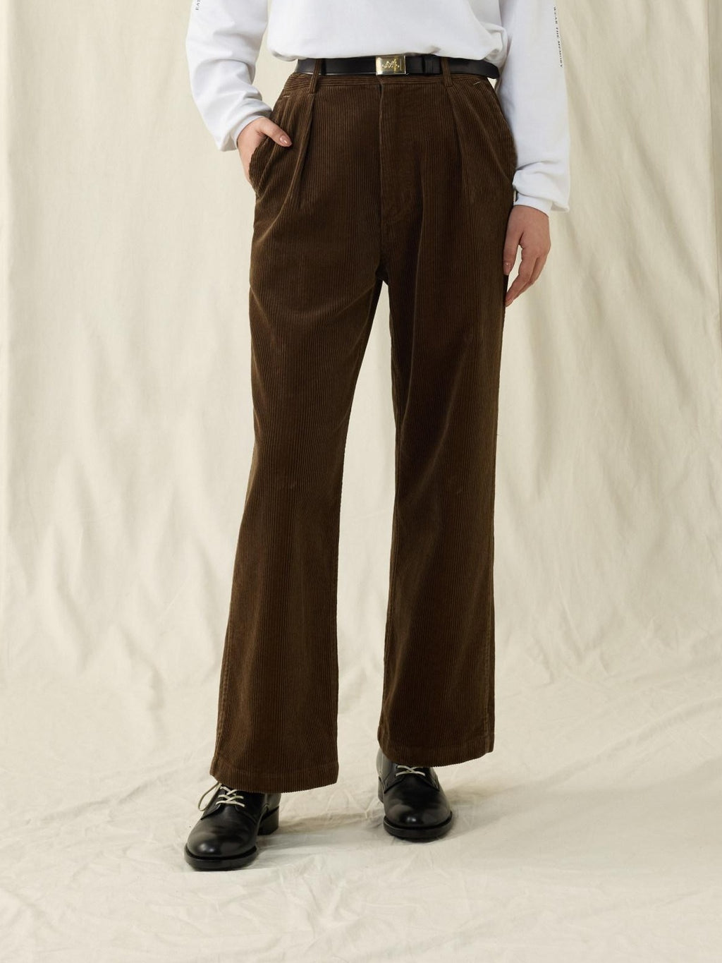 SUPERTOFU Durable Corduroy 100 Percent Cotton Casual Straight Zip Unisex Straight Pants