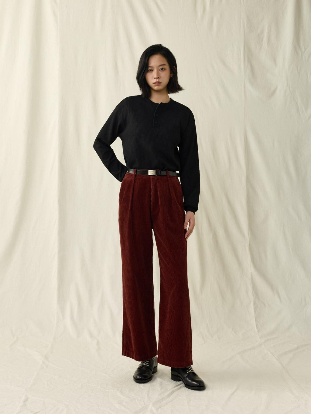 SUPERTOFU Durable Corduroy 100 Percent Cotton Casual Straight Zip Unisex Straight Pants