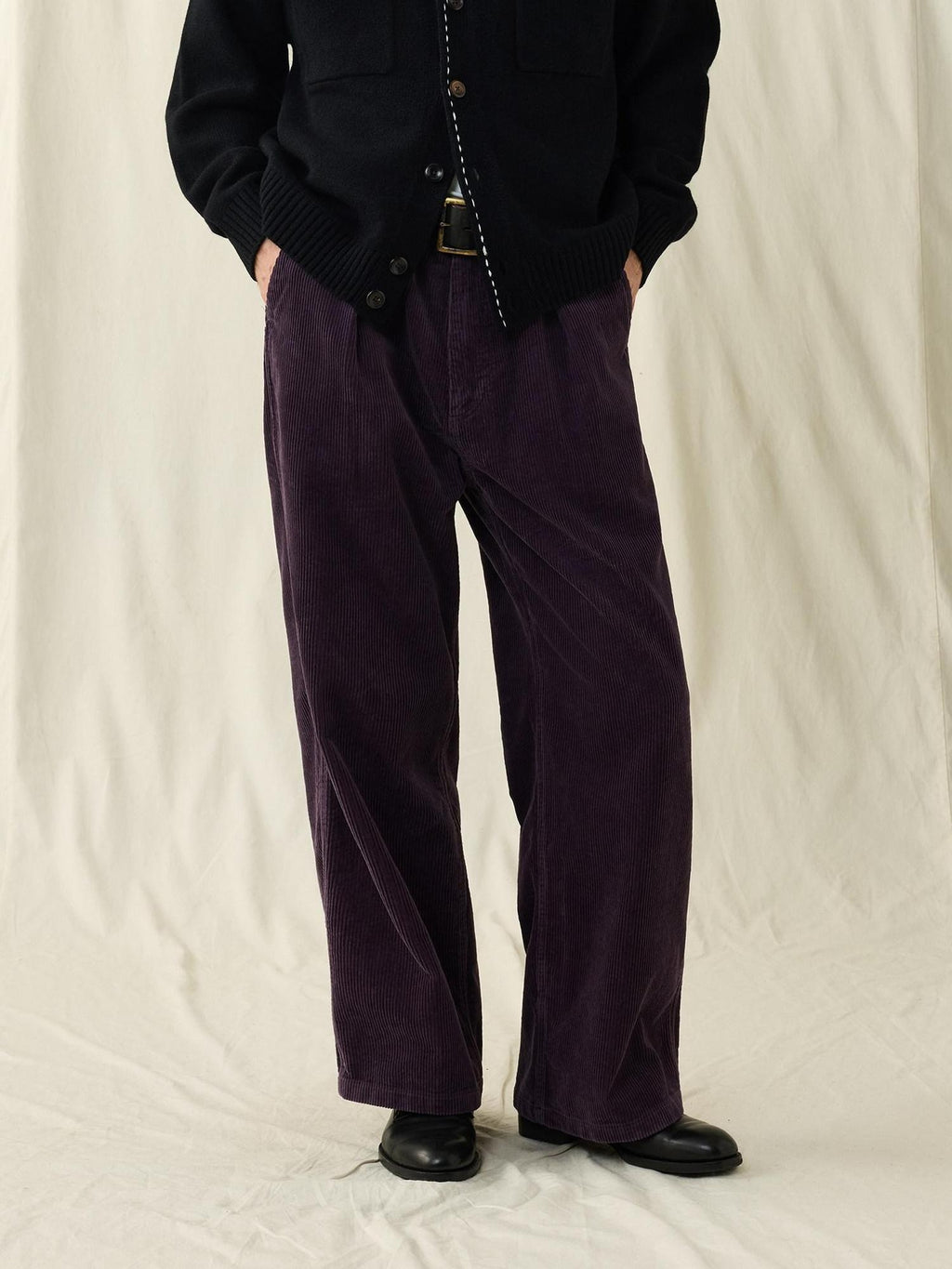 SUPERTOFU Durable Corduroy 100 Percent Cotton Casual Straight Zip Unisex Straight Pants