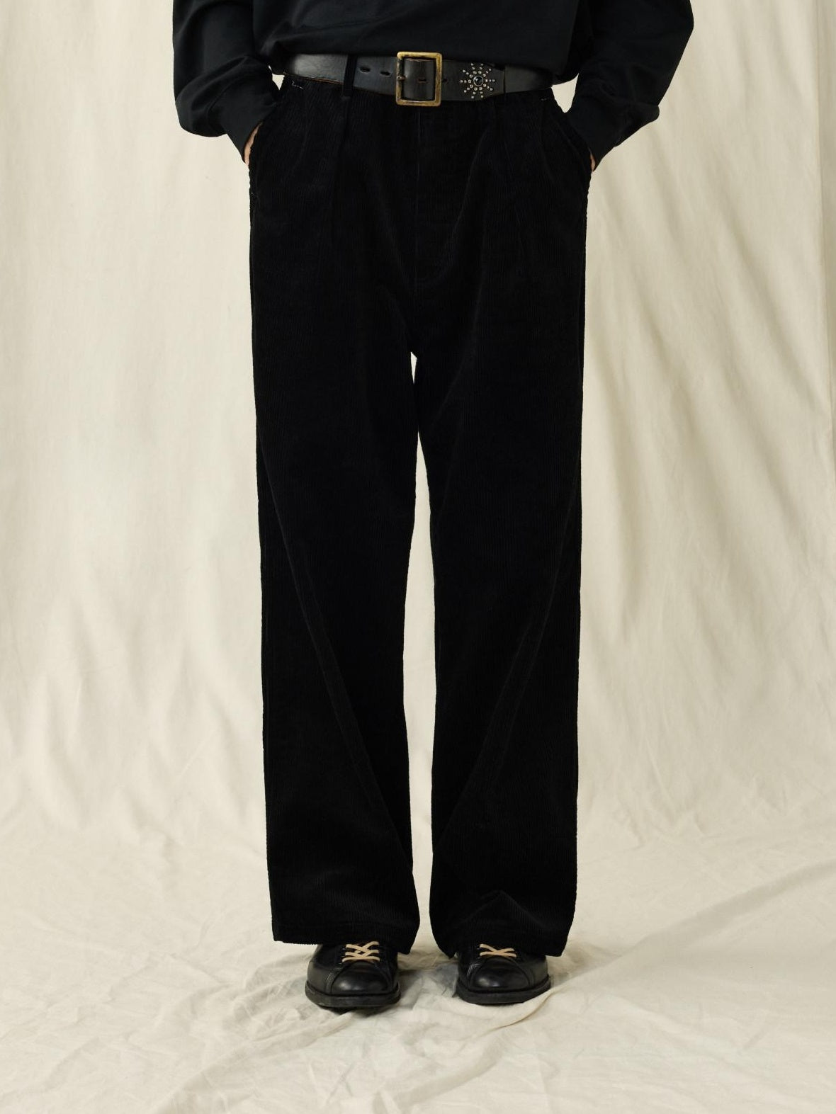 SUPERTOFU Durable Corduroy 100 Percent Cotton Casual Straight Zip Unisex Straight Pants