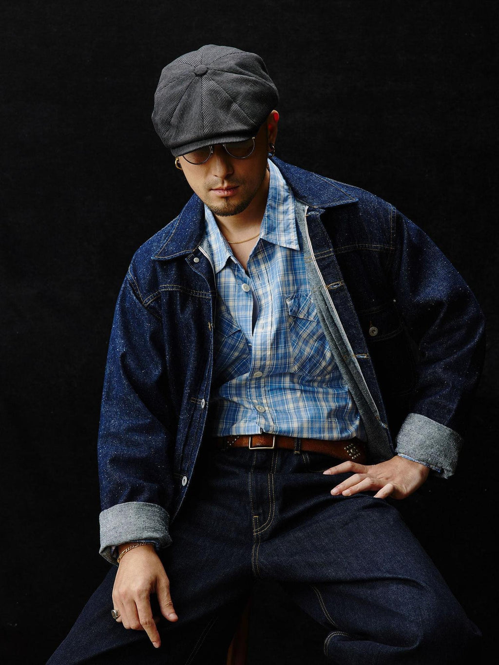 SUPERTOFU Durable Cotton Hemp Blend Raw Selvedge Shirt Collar Unisex Denim Jackets