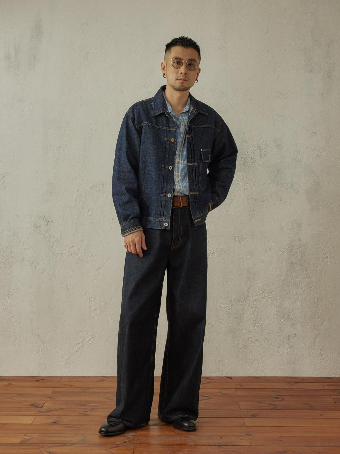 SUPERTOFU Durable Cotton Hemp Blend Raw Selvedge Shirt Collar Unisex Denim Jackets