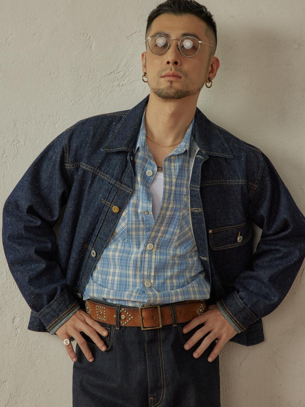 SUPERTOFU Durable Cotton Hemp Blend Raw Selvedge Shirt Collar Unisex Denim Jackets