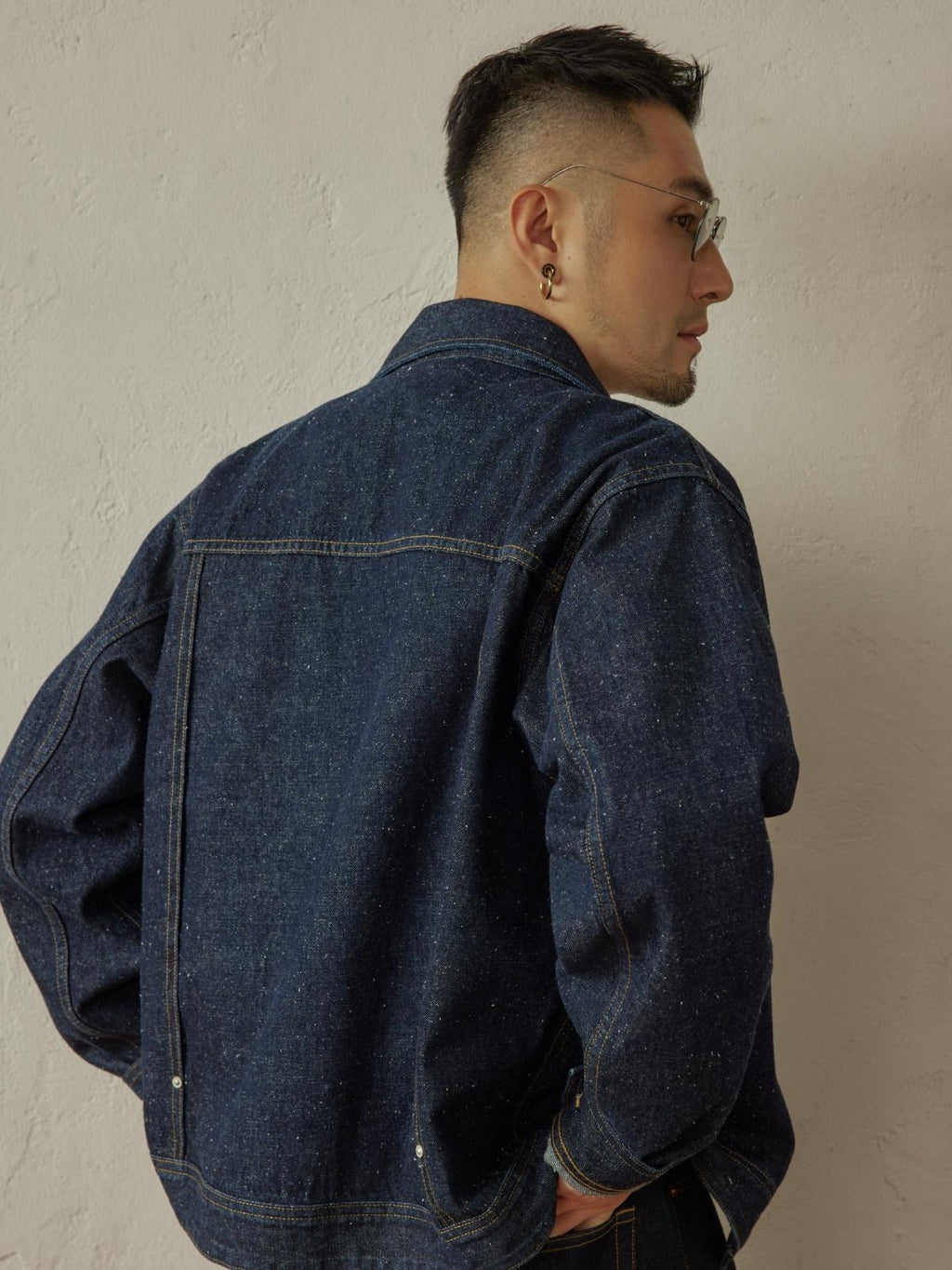 SUPERTOFU Durable Cotton Hemp Blend Raw Selvedge Shirt Collar Unisex Denim Jackets