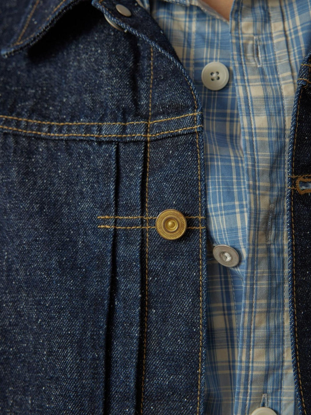 SUPERTOFU Durable Cotton Hemp Blend Raw Selvedge Shirt Collar Unisex Denim Jackets
