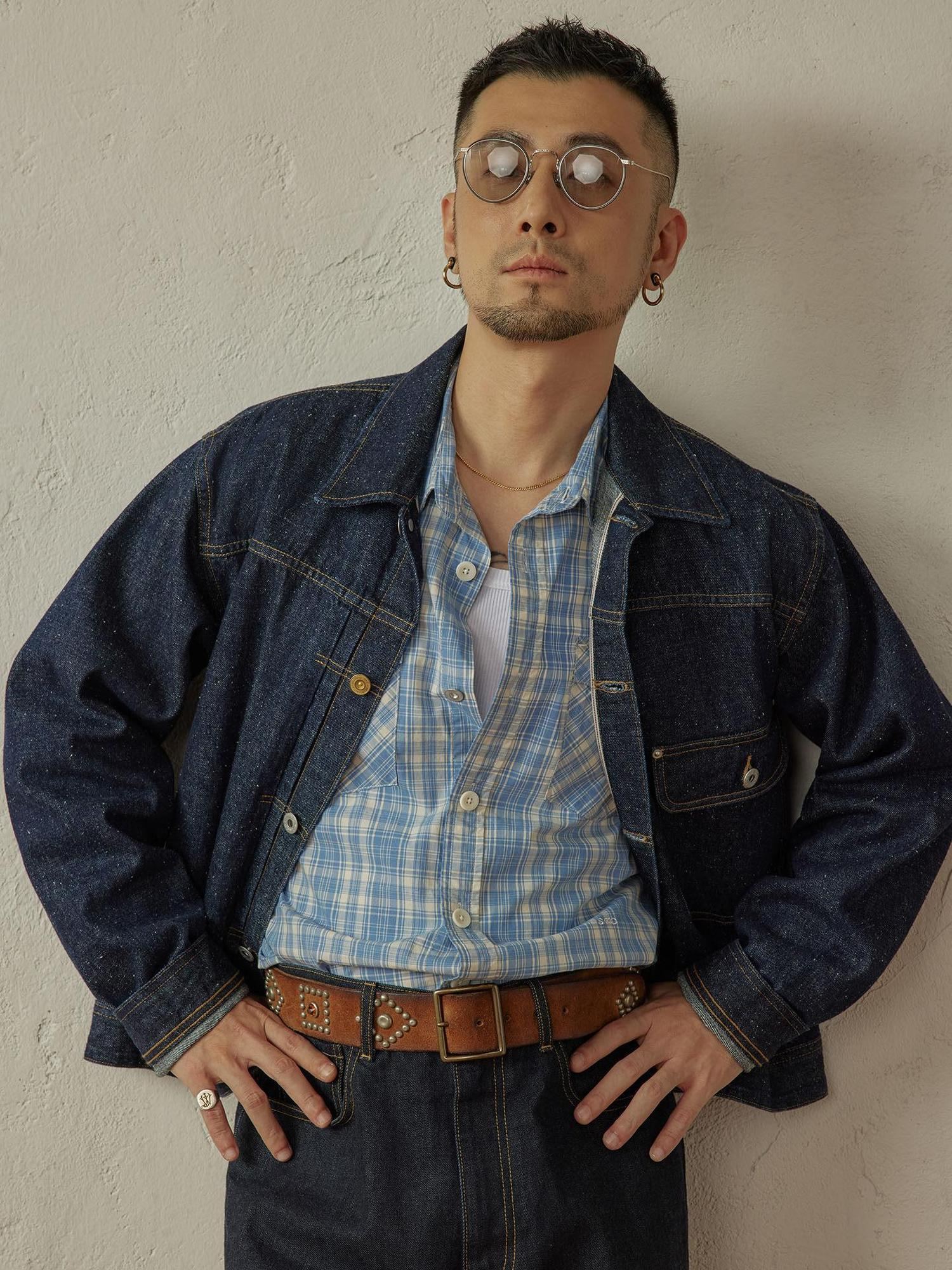 SUPERTOFU Durable Cotton Hemp Blend Raw Selvedge Shirt Collar Unisex Denim Jackets