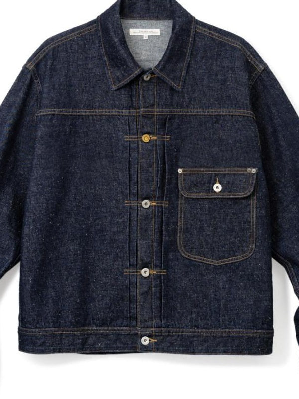 SUPERTOFU Durable Cotton Hemp Blend Raw Selvedge Shirt Collar Unisex Denim Jackets