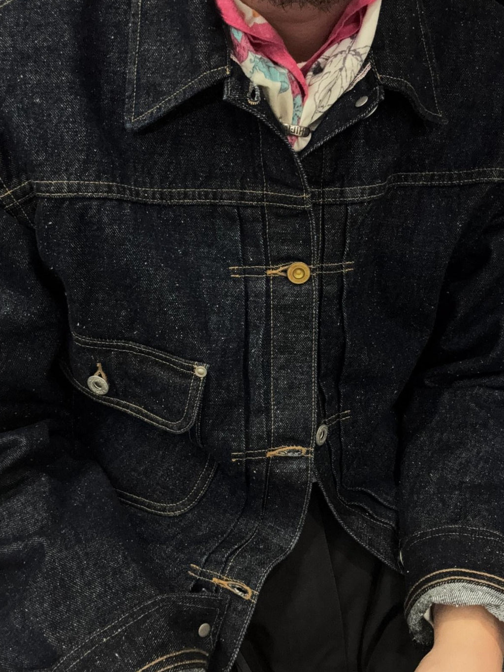 SUPERTOFU Durable Cotton Hemp Blend Raw Selvedge Shirt Collar Unisex Denim Jackets