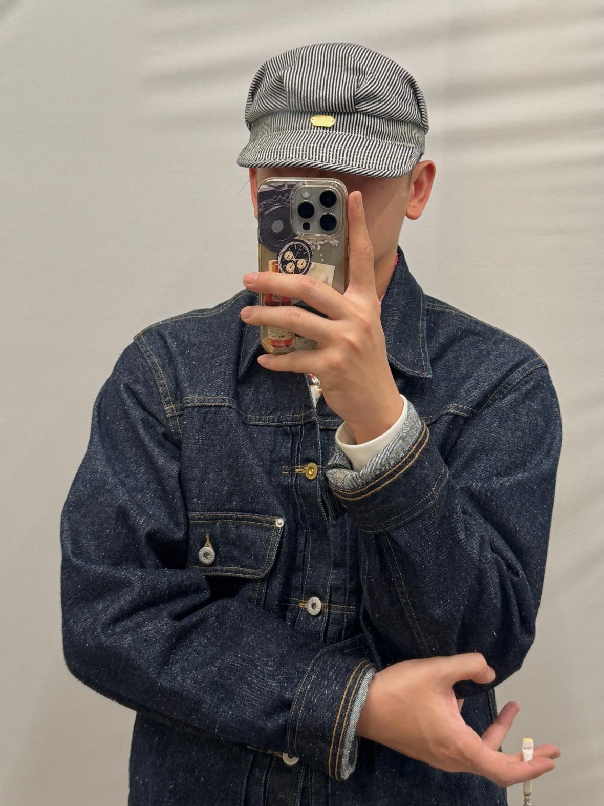 SUPERTOFU Durable Cotton Hemp Blend Raw Selvedge Shirt Collar Unisex Denim Jackets