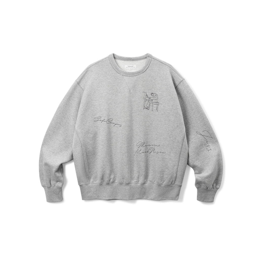 SUPERTOFU Embroidered 100 Percent Cotton Loose Fit Unisex Raglan Heather Gray Sweatshirts
