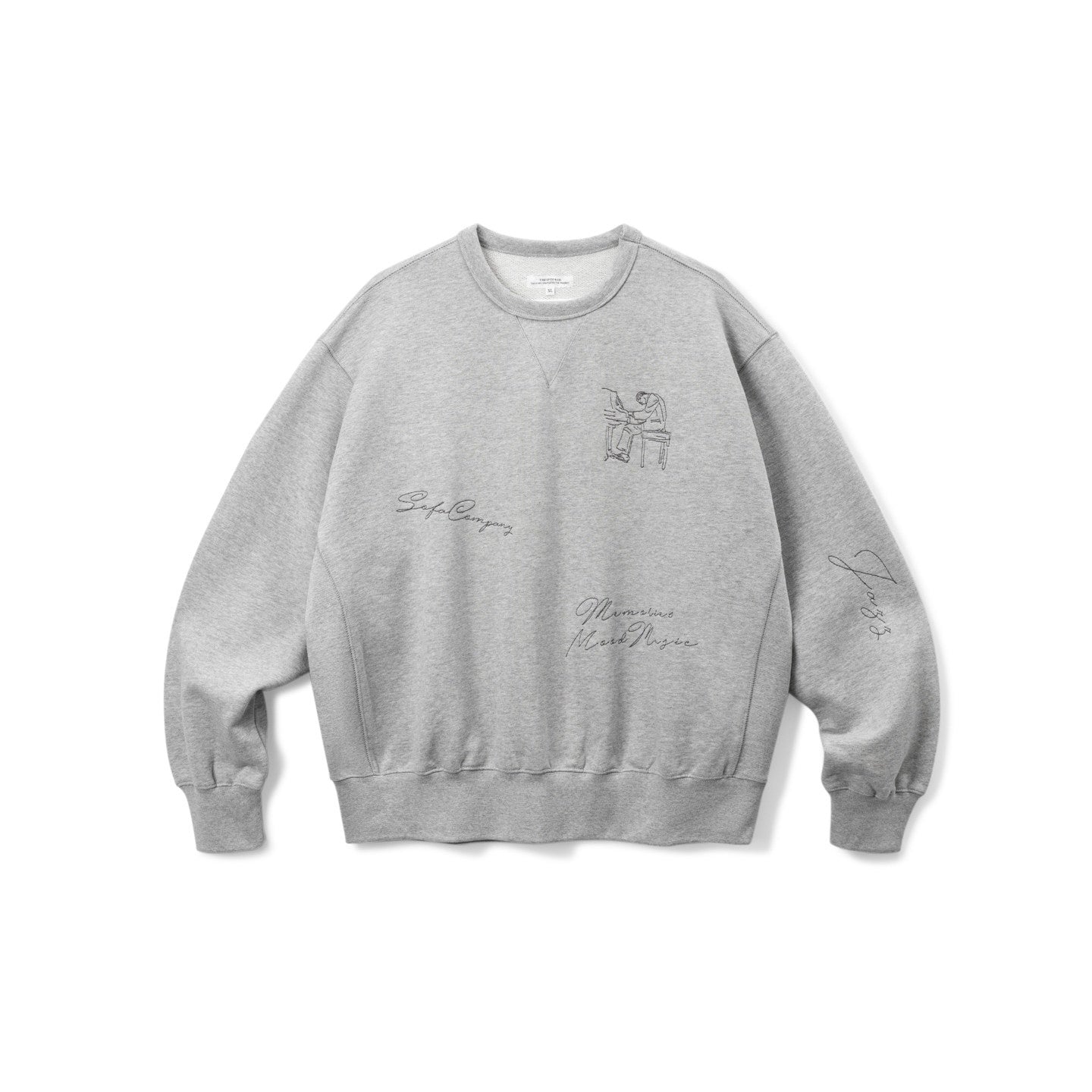 SUPERTOFU Embroidered 100 Percent Cotton Loose Fit Unisex Raglan Heather Gray Sweatshirts