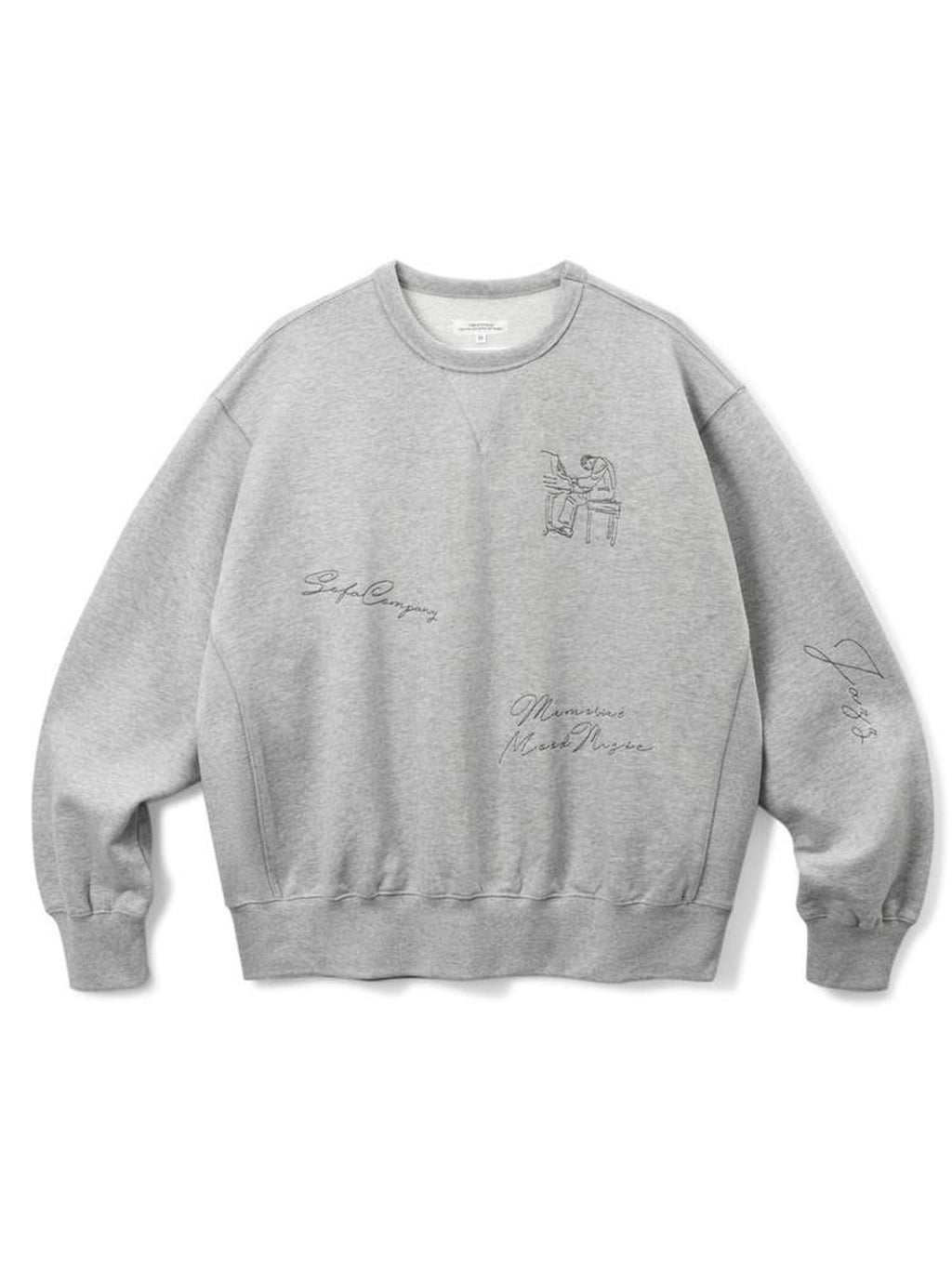 SUPERTOFU Embroidered 100 Percent Cotton Loose Fit Unisex Raglan Heather Gray Sweatshirts