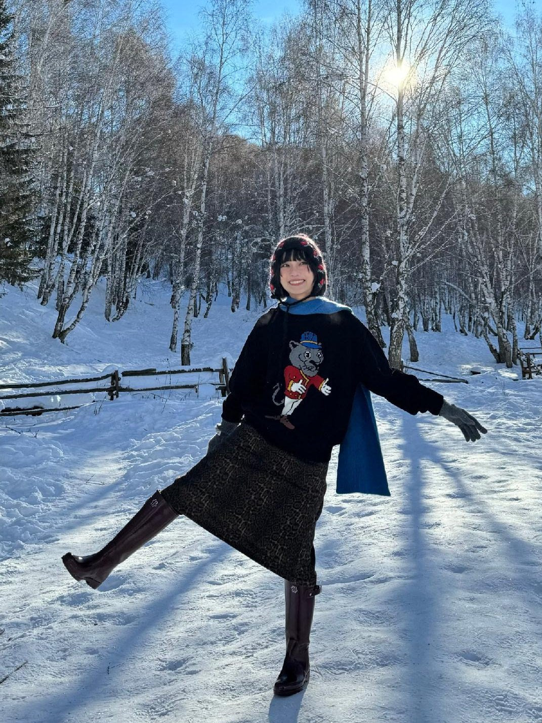 SUPERTOFU Embroidered Acrylic Cotton Blend Youth Crewneck Unisex Casual Warm Knit Sweaters