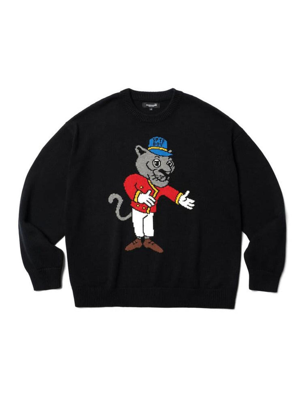 SUPERTOFU Embroidered Acrylic Cotton Blend Youth Crewneck Unisex Casual Warm Knit Sweaters