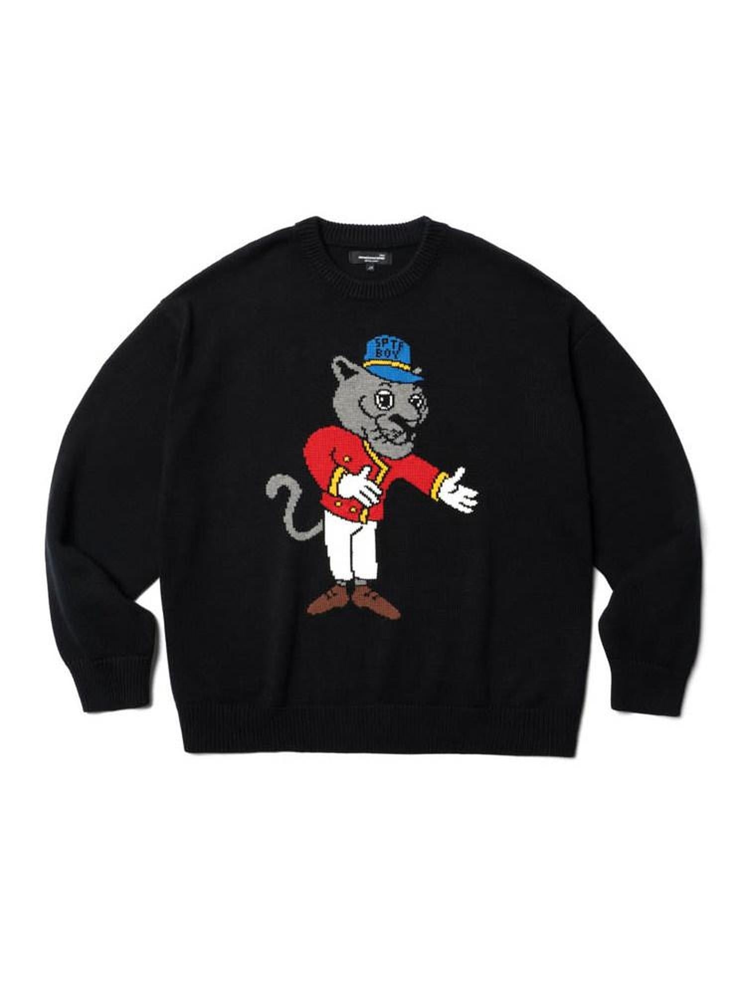 SUPERTOFU Embroidered Acrylic Cotton Blend Youth Crewneck Unisex Casual Warm Knit Sweaters