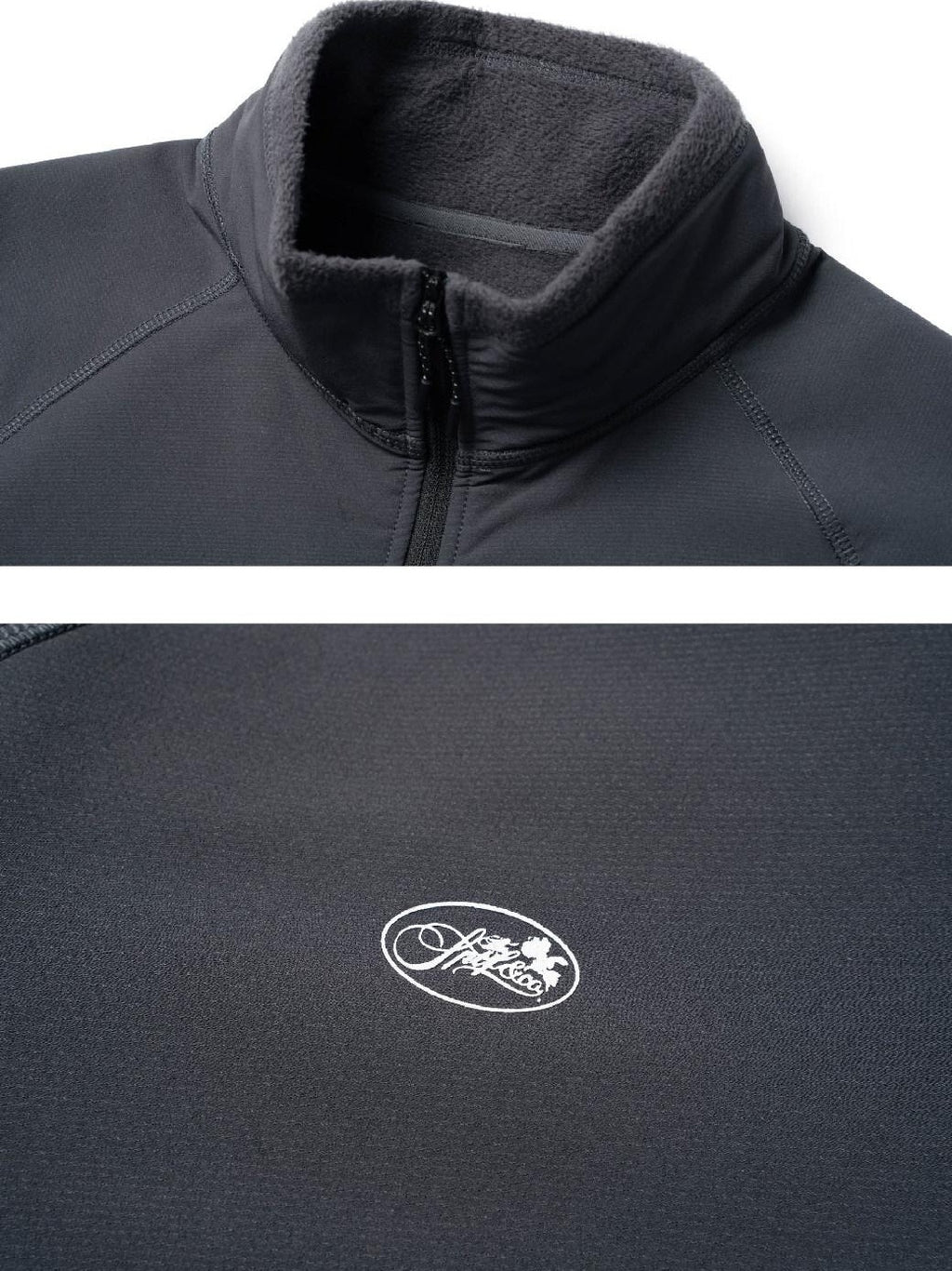 SUPERTOFU Fitted Youth Casual Stand Collar Long Sleeve Unisex Stretch Black Gray Sweatshirts