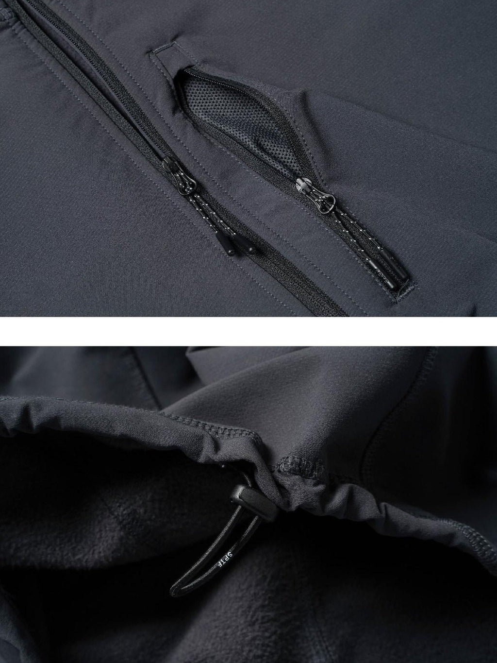 SUPERTOFU Fitted Youth Casual Stand Collar Long Sleeve Unisex Stretch Black Gray Sweatshirts