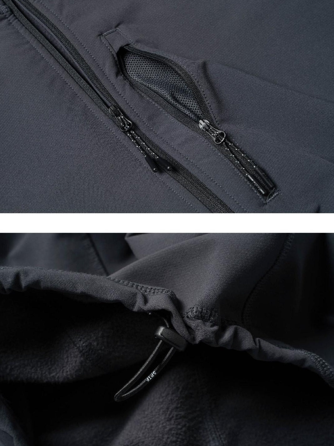 SUPERTOFU Fitted Youth Casual Stand Collar Long Sleeve Unisex Stretch Black Gray Sweatshirts