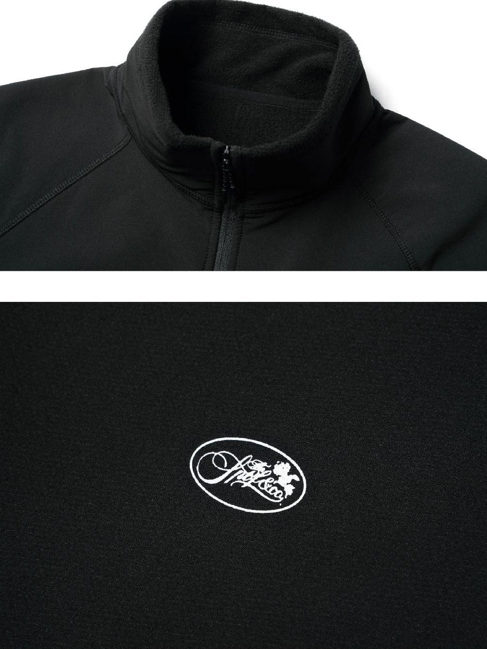 SUPERTOFU Fitted Youth Casual Stand Collar Long Sleeve Unisex Stretch Black Gray Sweatshirts