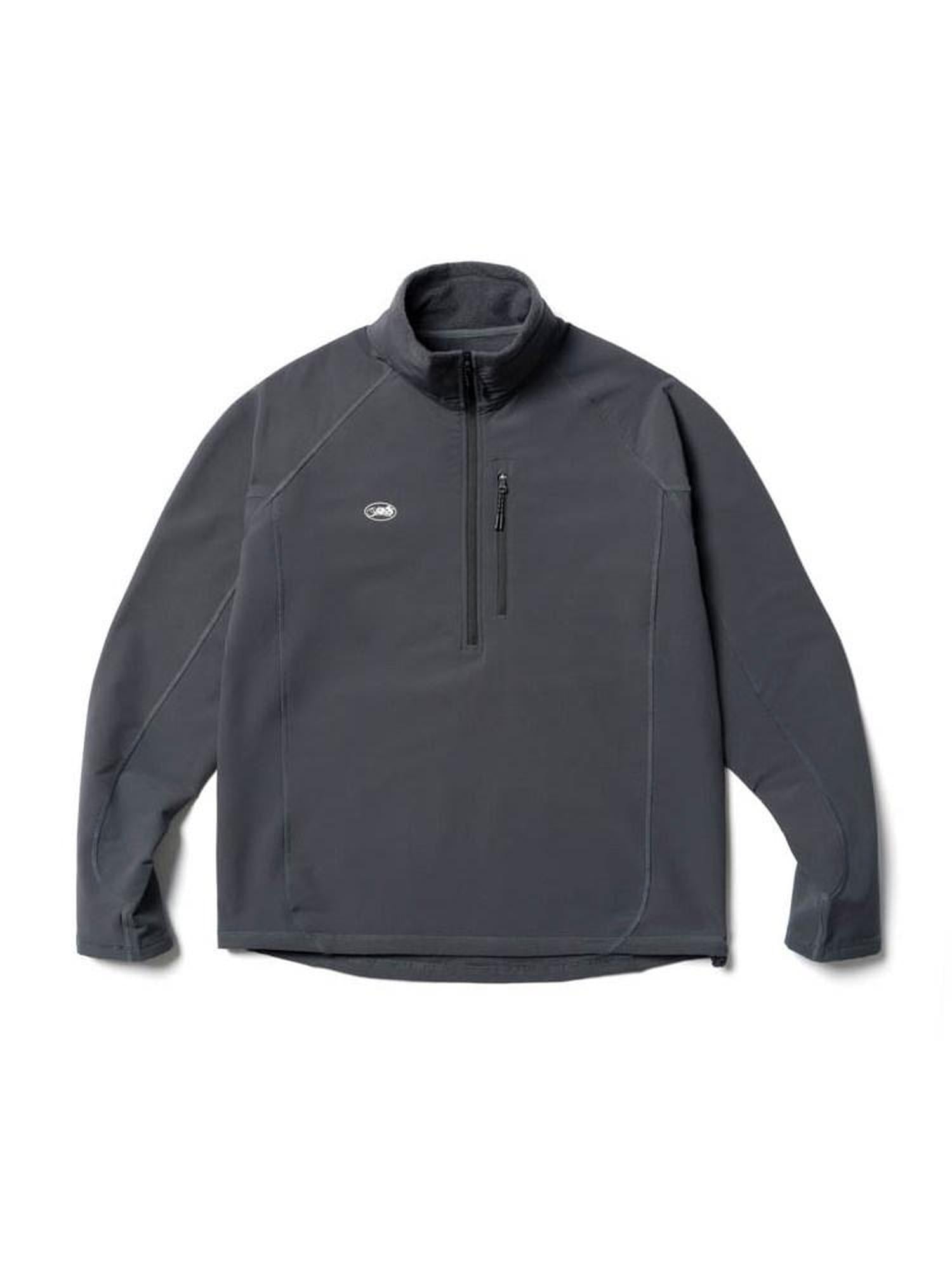 SUPERTOFU Fitted Youth Casual Stand Collar Long Sleeve Unisex Stretch Black Gray Sweatshirts