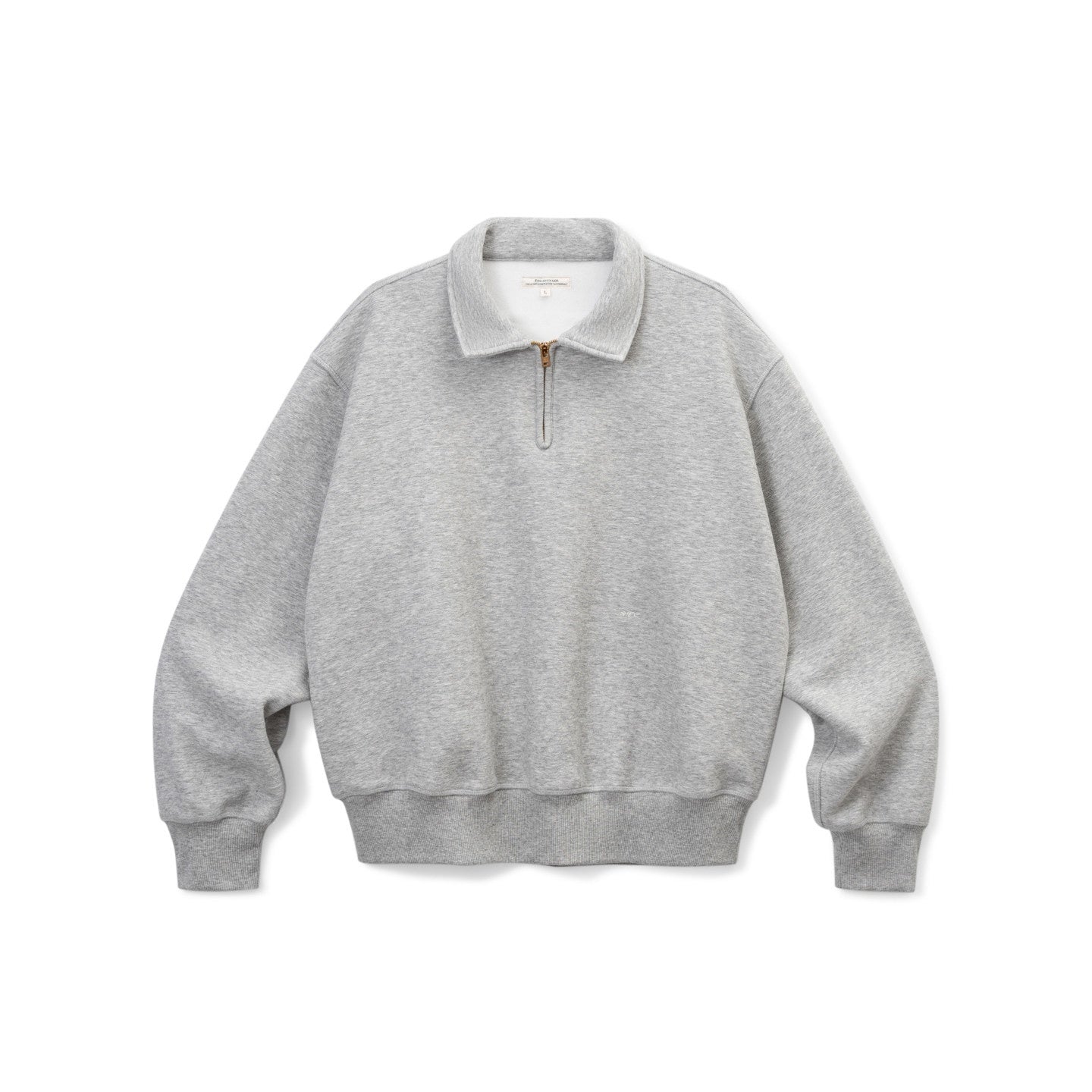 SUPERTOFU Fleece Lined Loose Fit Half Zip Turn Down Collar Unisex Cotton Blend Sweatshirts