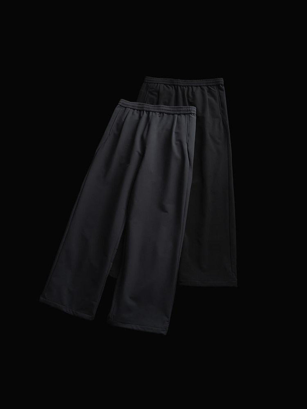 SUPERTOFU Fleece Lined Mid Rise Relaxed Fit Youth Solid Charcoal Black Straight Pants