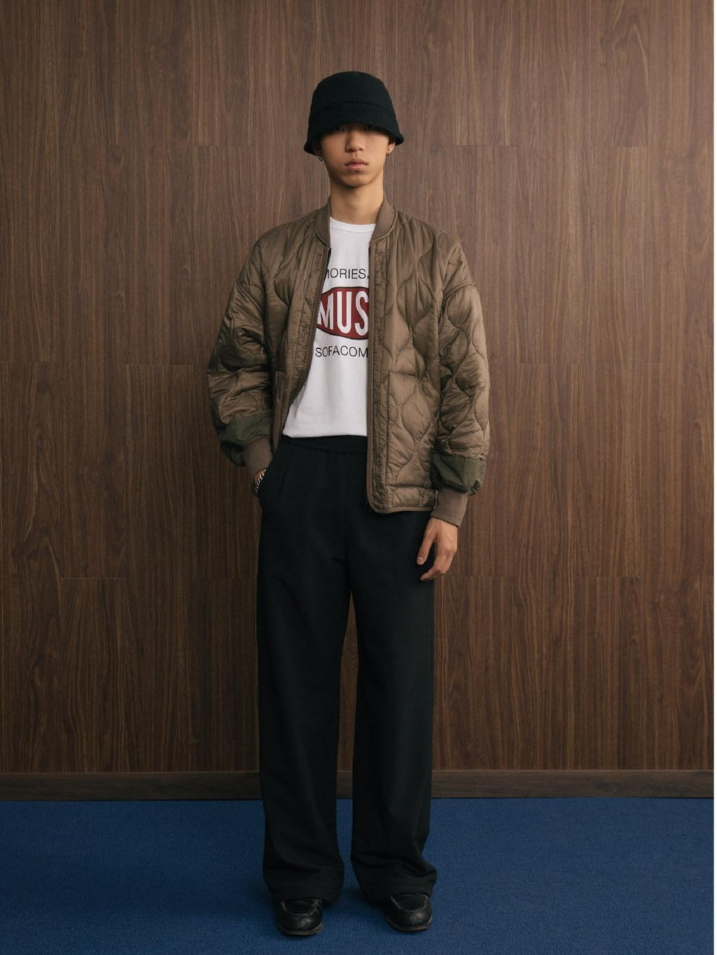 SUPERTOFU Fleece Lined Mid Rise Relaxed Fit Youth Solid Charcoal Black Straight Pants