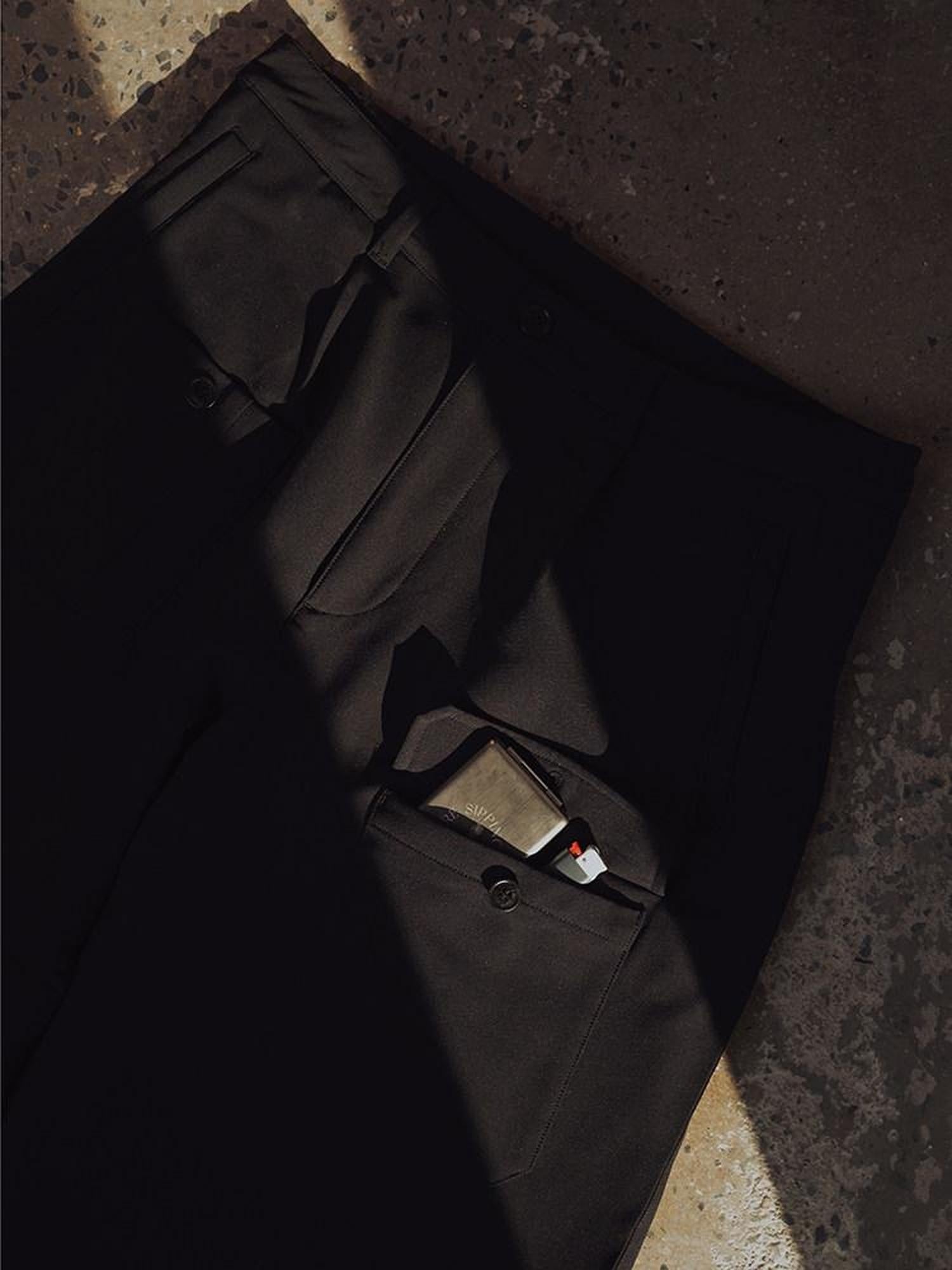 SUPERTOFU Fleece Lined Warm Straight Cut Mid Waist Casual Youth Black Solid Wide-Leg Pants