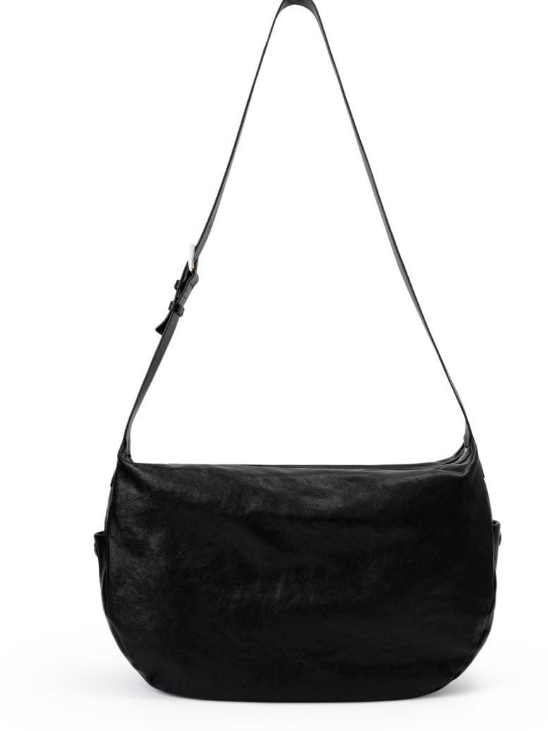 SUPERTOFU Genuine Cowhide Leather Sleek Minimalist Crossbody For Everyday Black Bags