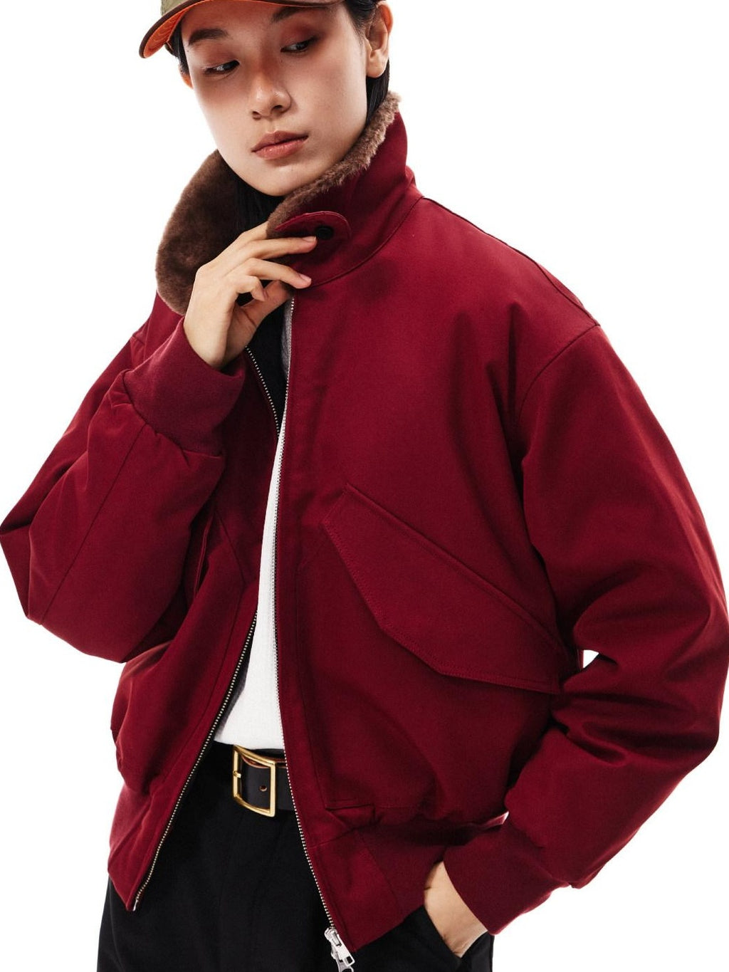 SUPERTOFU Insulated Oversized Stand Collar Zip Front Unisex Polyester Puffer Jackets