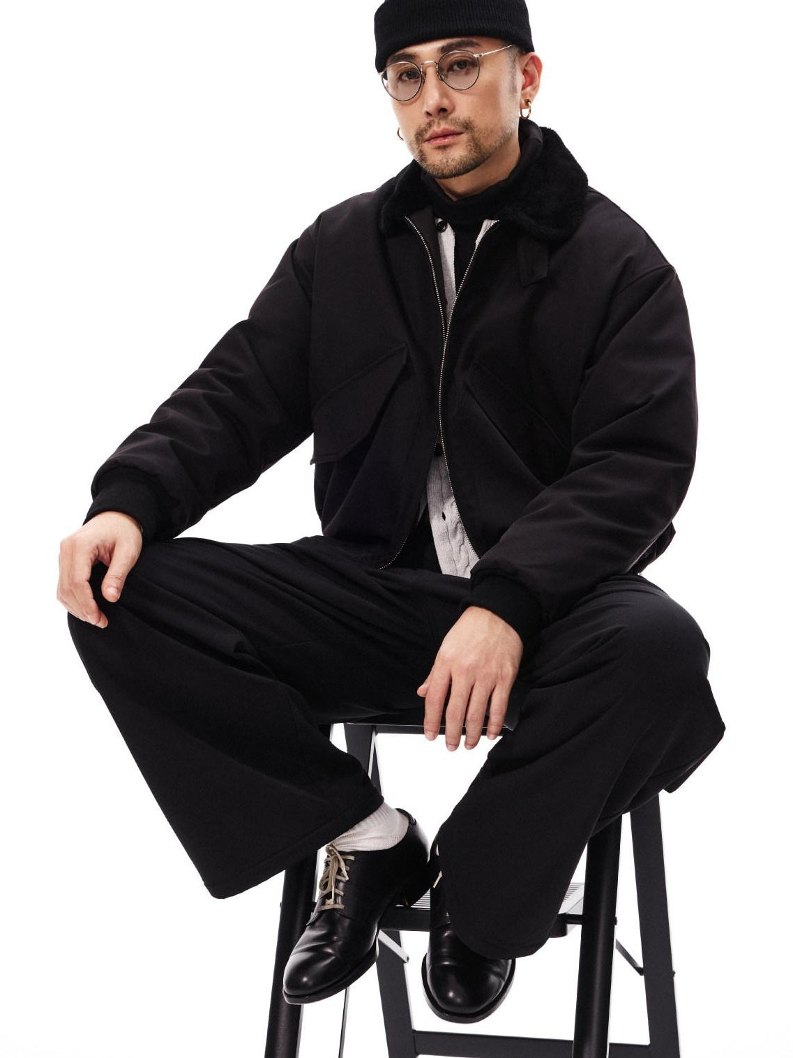 SUPERTOFU Insulated Oversized Stand Collar Zip Front Unisex Polyester Puffer Jackets