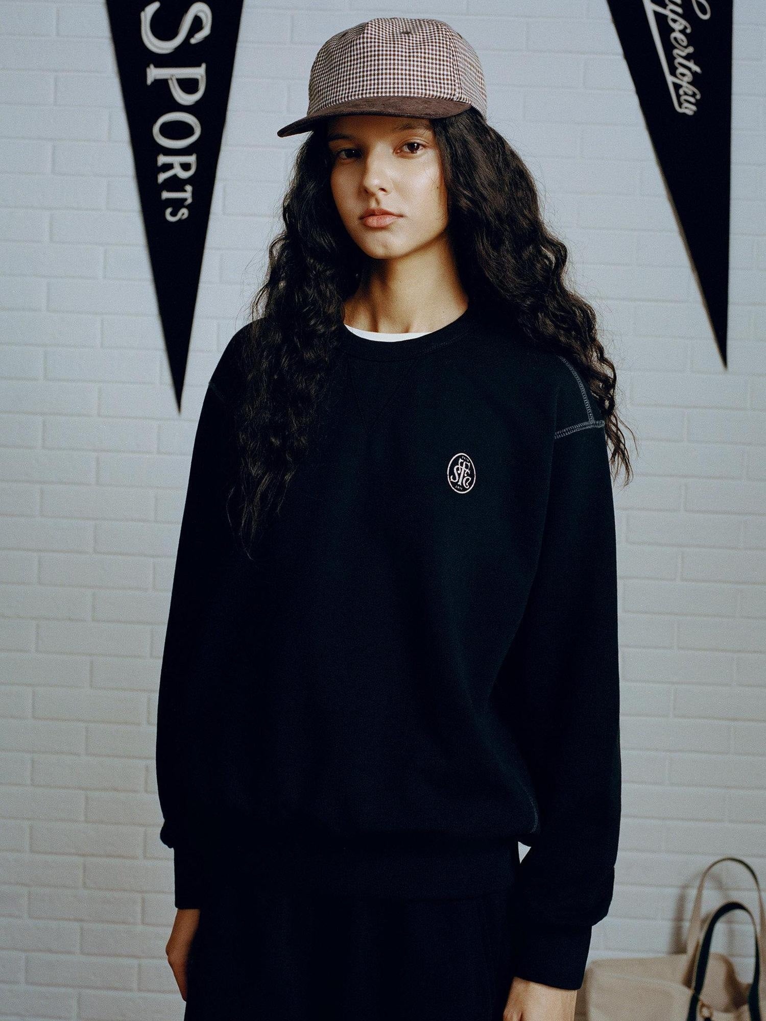 SUPERTOFU Keeps Shape Loose Japanese Crewneck Unisex Everyday Cotton Pullover Sweatshirts