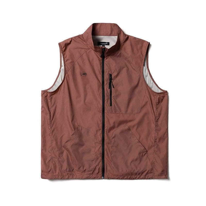 SUPERTOFU_Light_Thin_Stand_Collar_Zipper_Youthful_Teen_Daily_Black_Pink_Green_Vests_MISSTT