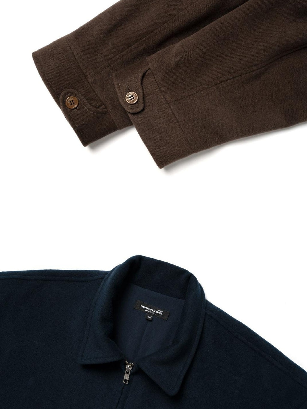 SUPERTOFU Light Zip Front Lapel Collar Regular Fit Unisex Navy Brown Casual Jackets