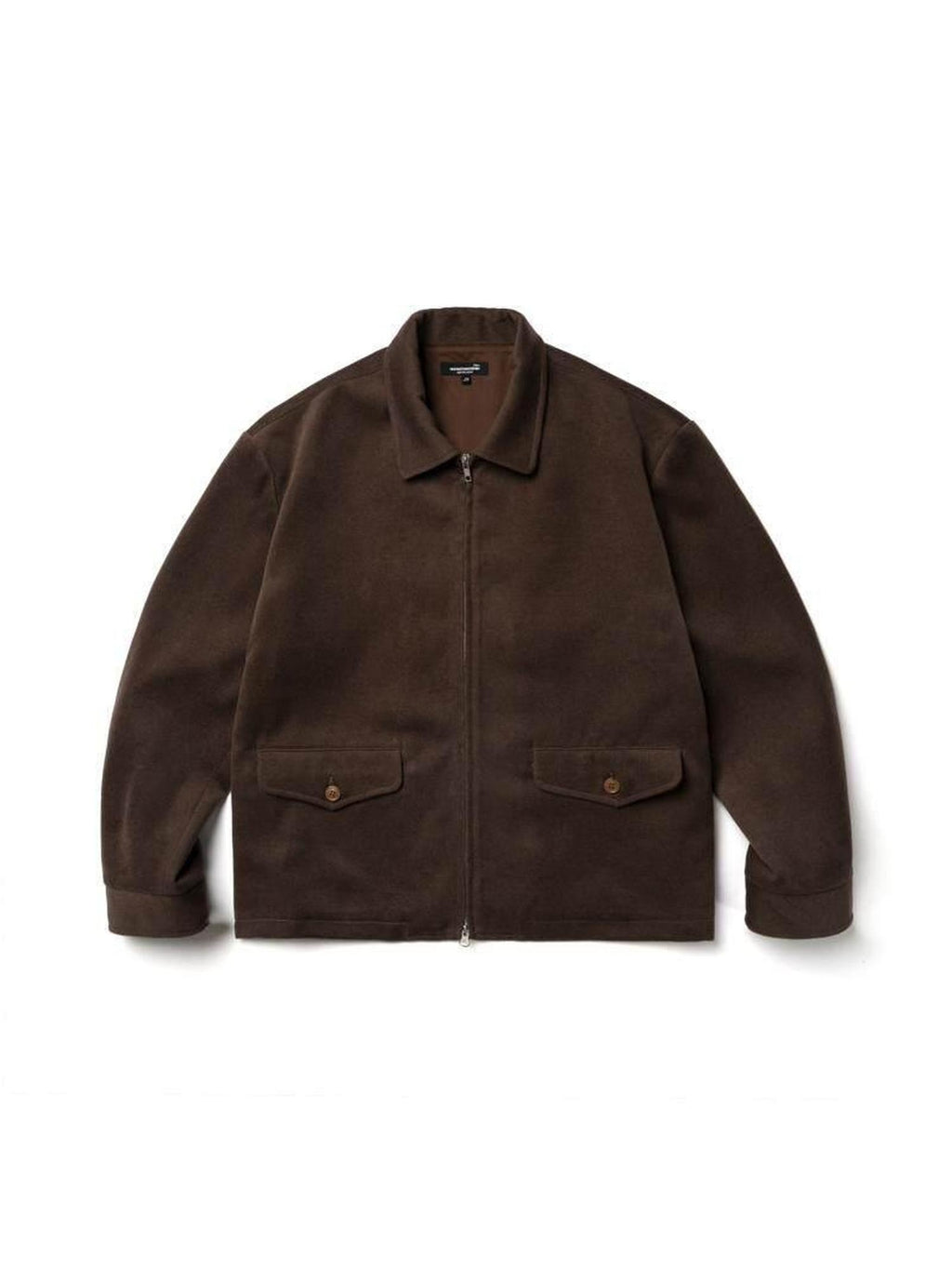 SUPERTOFU Light Zip Front Lapel Collar Regular Fit Unisex Navy Brown Casual Jackets