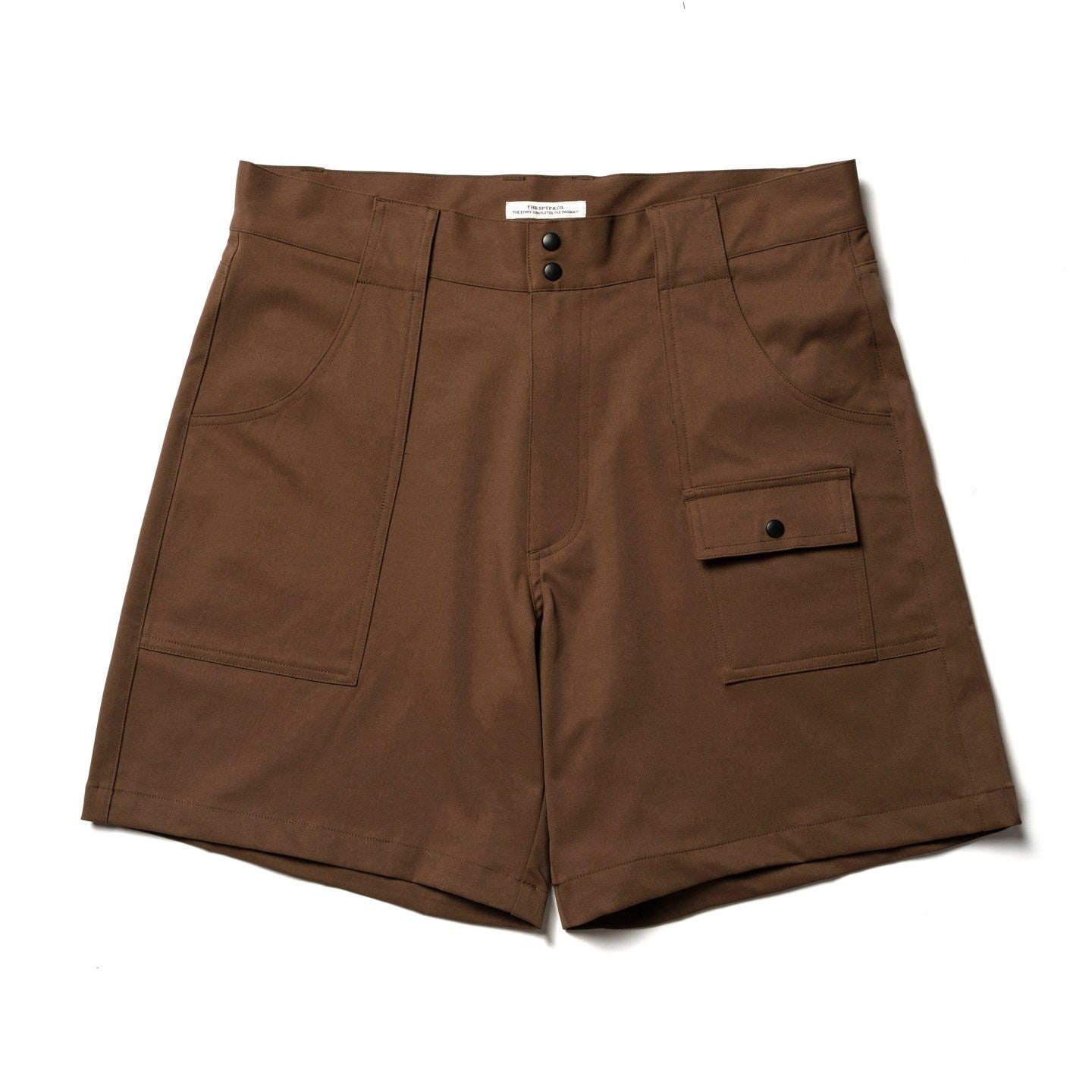 SUPERTOFU_Lightweight_Polyester_Relaxed_Mid_Rise_Casual_Solid_Black_Brown_Short_Trousers_MISSTT