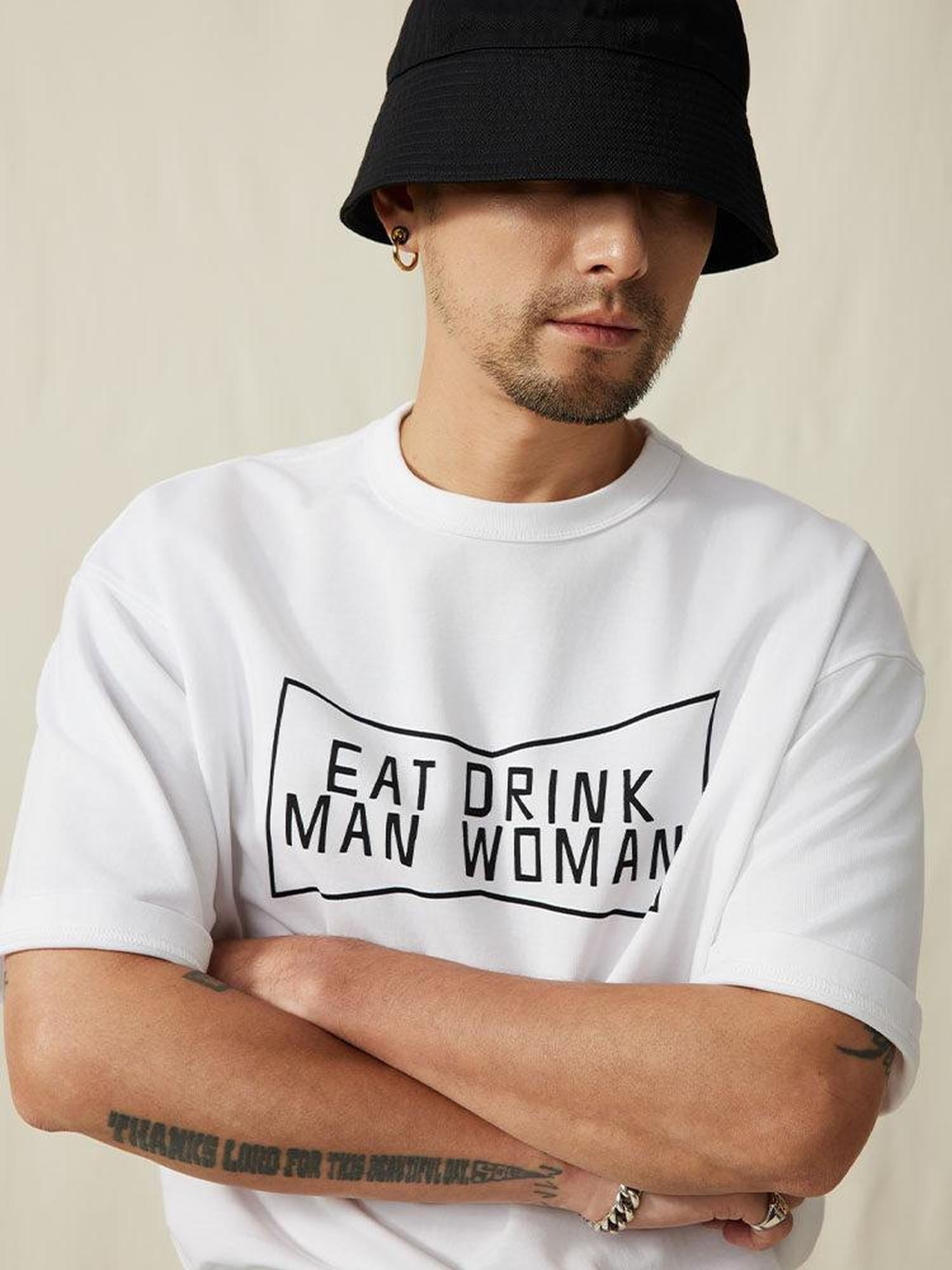 SUPERTOFU Long Staple Cotton Loose Crew Neck Unisex Letter Print Short Sleeve T-Shirts