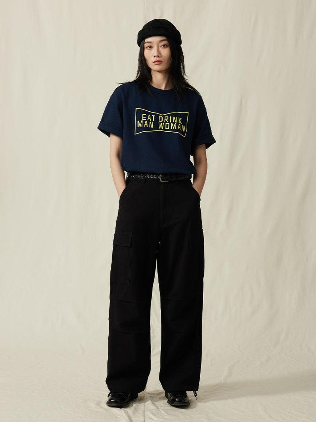 SUPERTOFU Long Staple Cotton Loose Crew Neck Unisex Letter Print Short Sleeve T-Shirts