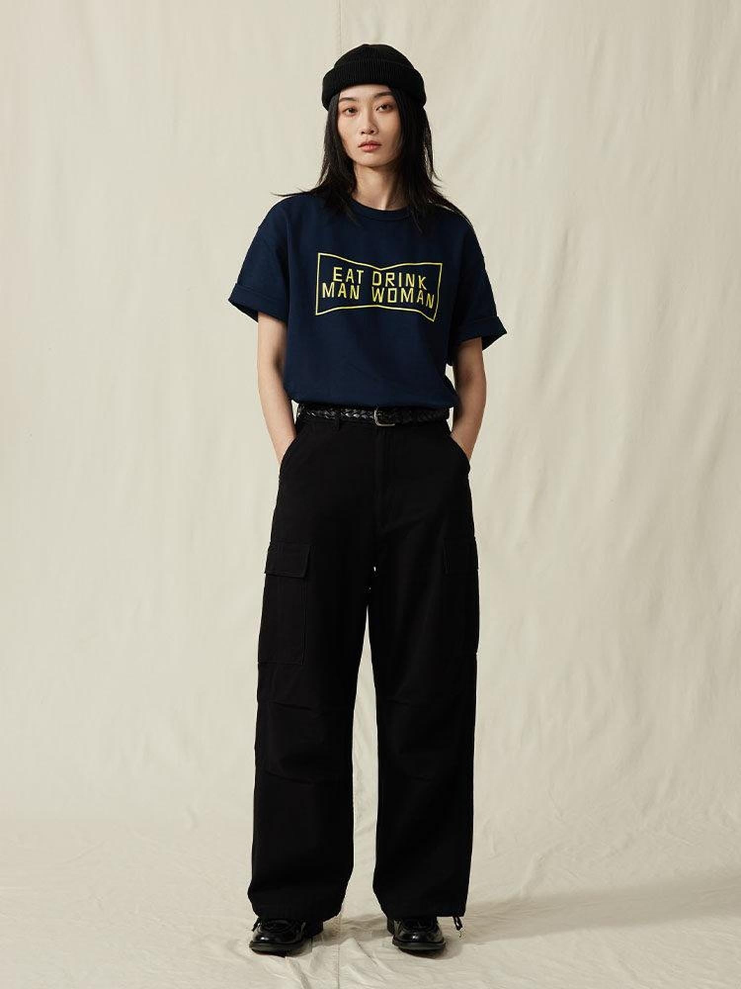 SUPERTOFU Long Staple Cotton Loose Crew Neck Unisex Letter Print Short Sleeve T-Shirts