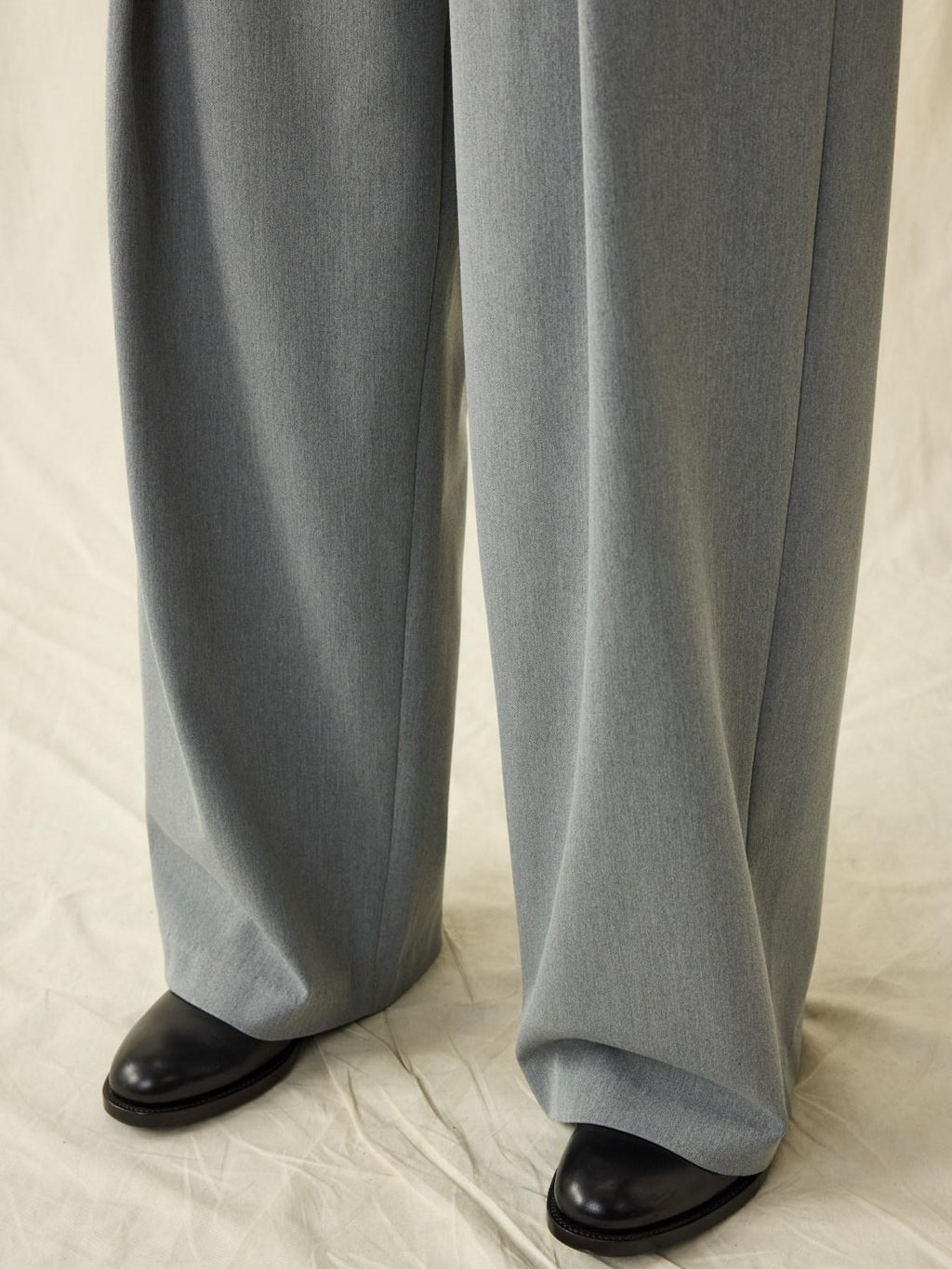 SUPERTOFU Loose Fit American Casual Youth Solid Black Grey Long Length Wide-Leg Pants