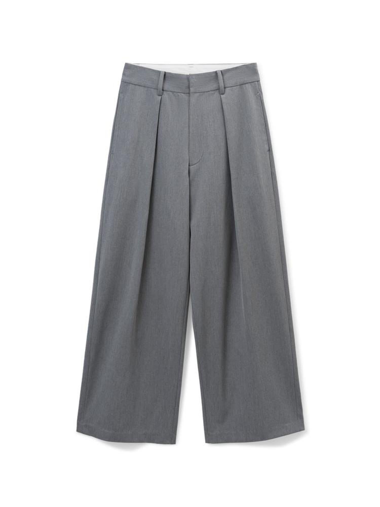 SUPERTOFU Loose Fit American Casual Youth Solid Black Grey Long Length Wide-Leg Pants