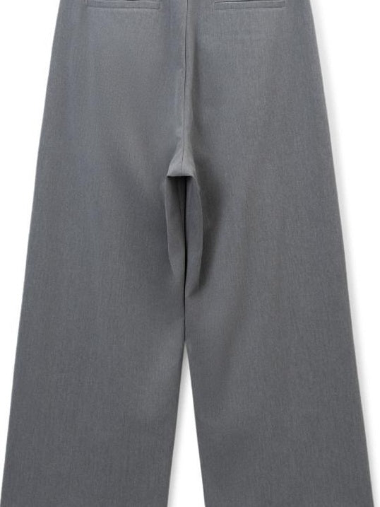 SUPERTOFU Loose Fit American Casual Youth Solid Black Grey Long Length Wide-Leg Pants