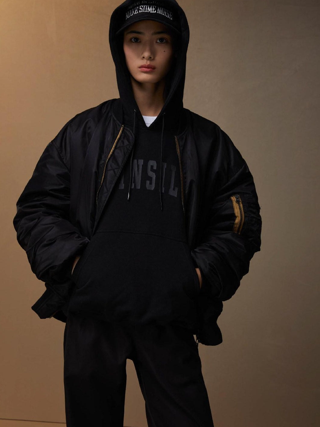 SUPERTOFU Loose Fit Baseball Collar Youth Solid Color Long Sleeve Bomber Jackets