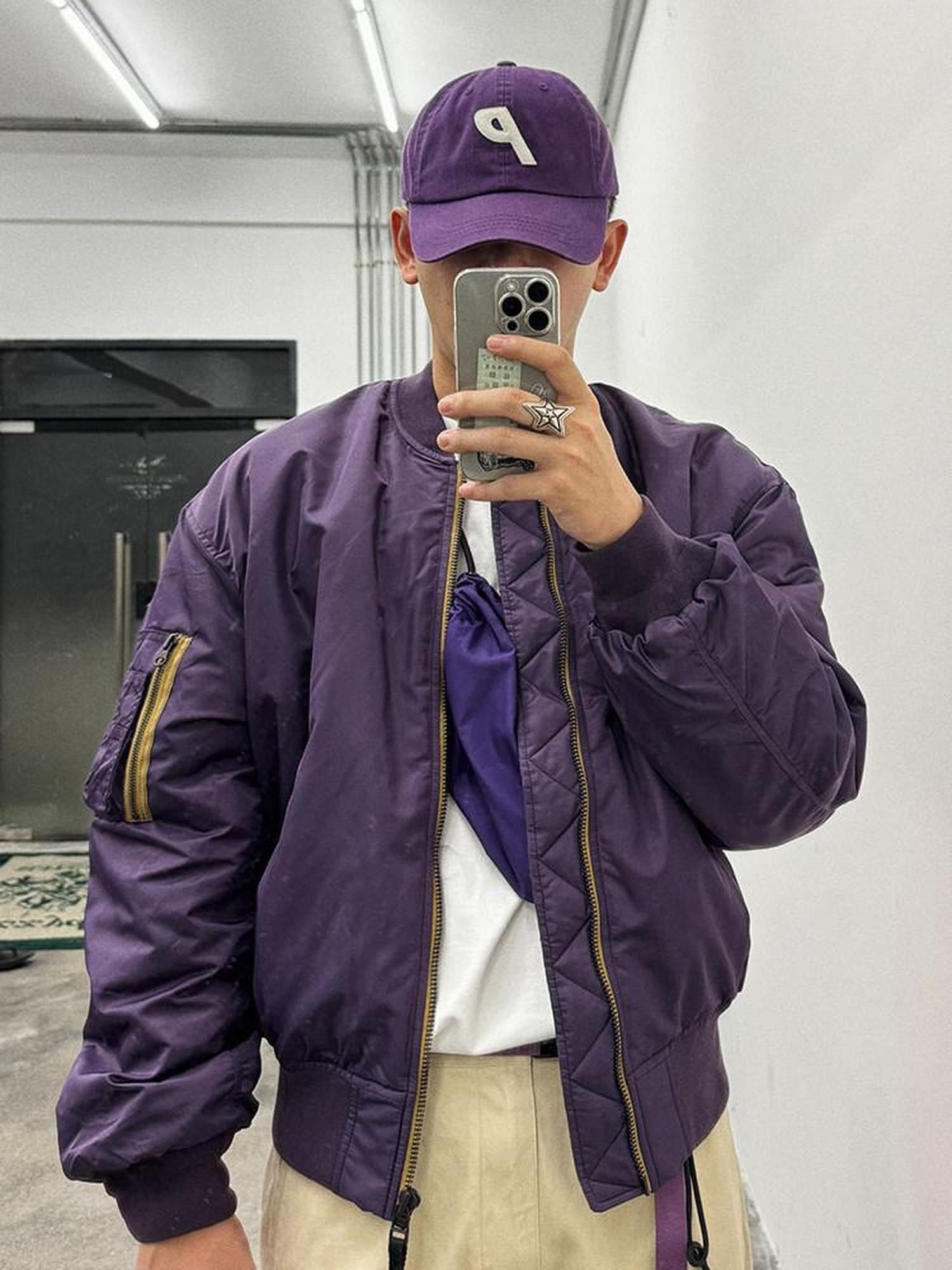 SUPERTOFU Loose Fit Baseball Collar Youth Solid Color Long Sleeve Bomber Jackets
