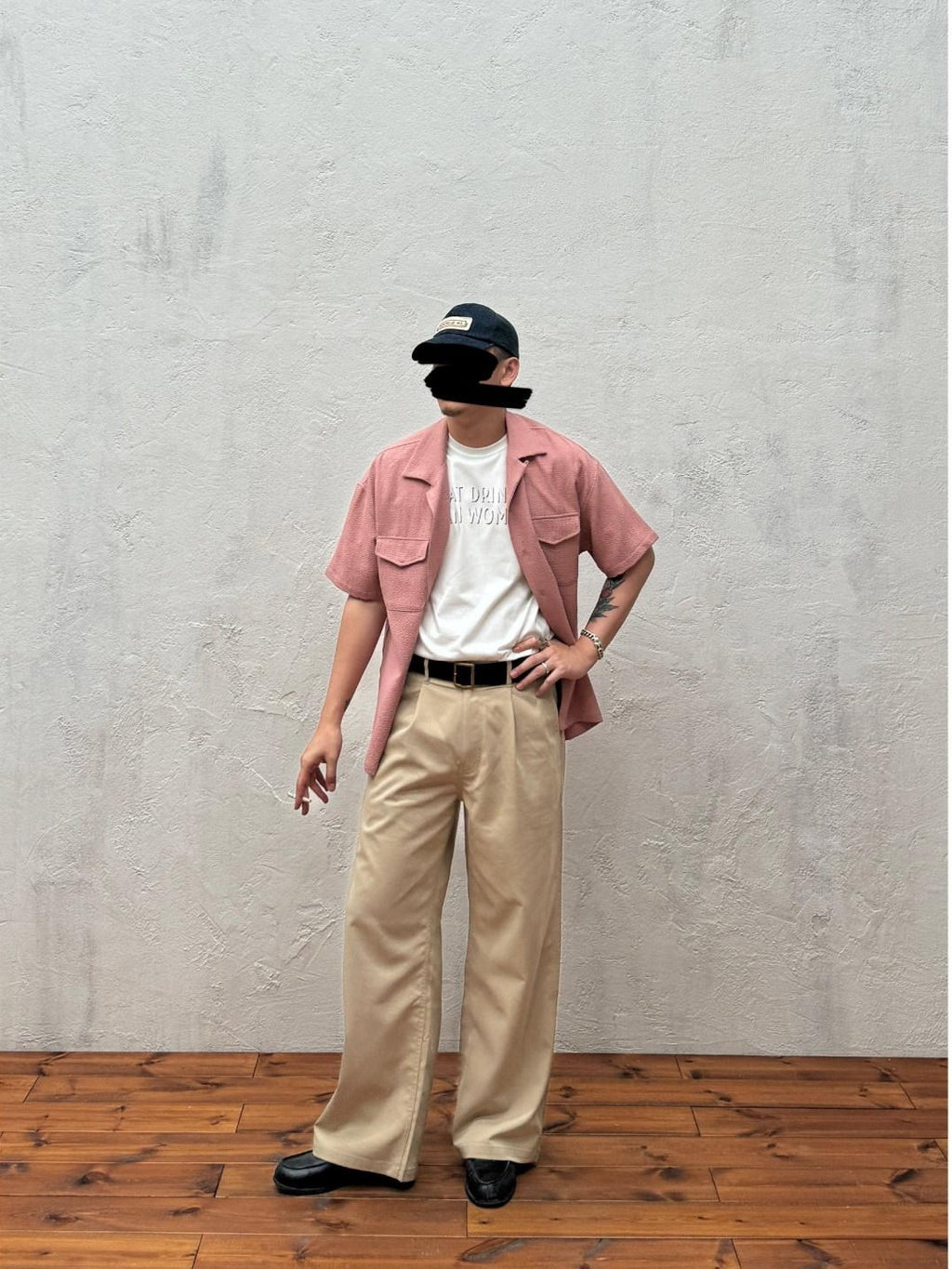 SUPERTOFU Loose Fit Vintage Cuban Collar Button Short Sleeve Unisex Polyester Blend Shirts