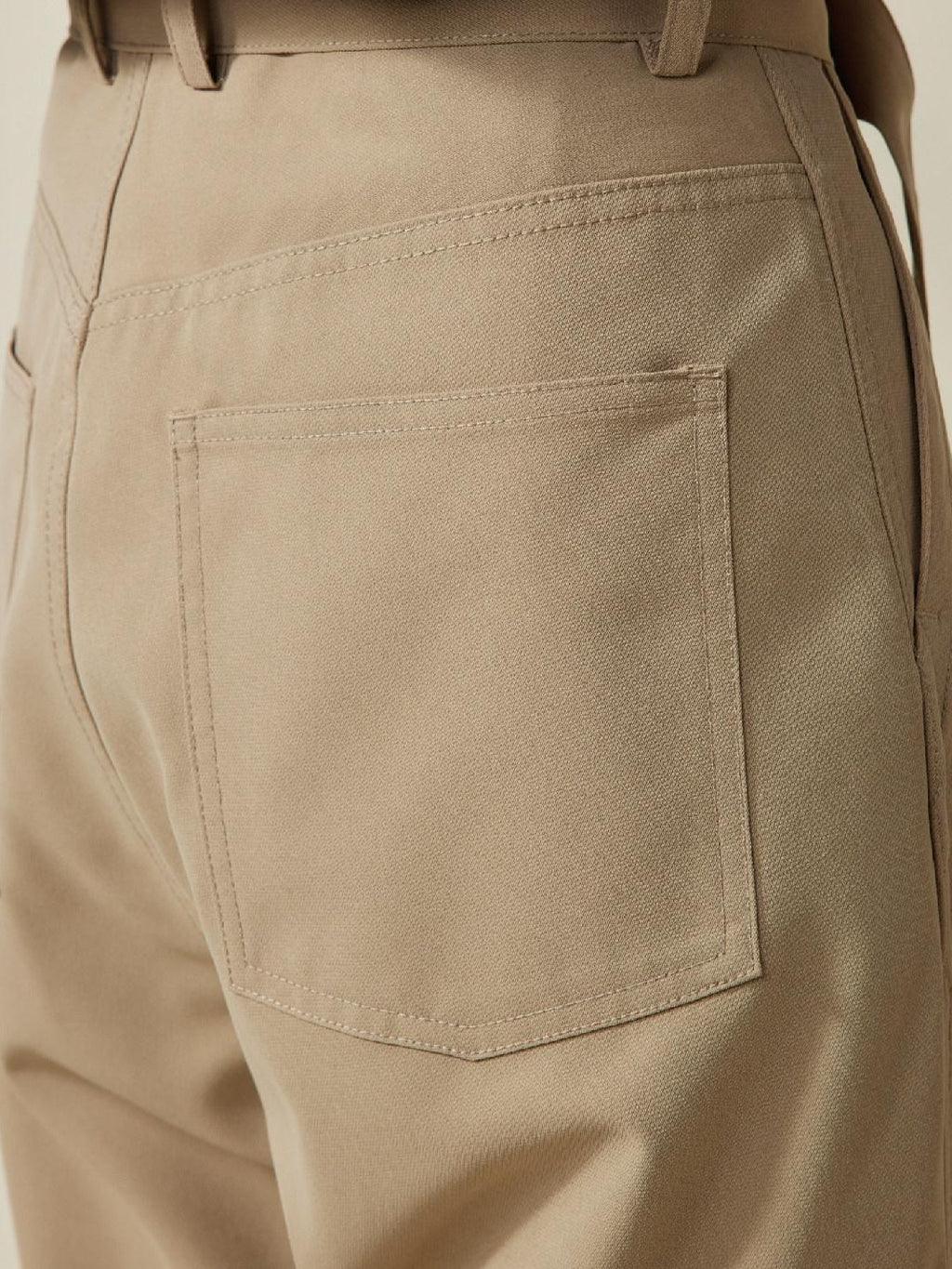SUPERTOFU Mid Rise Loose Fit Youthful Casual Solid Khaki Black Straight Pants