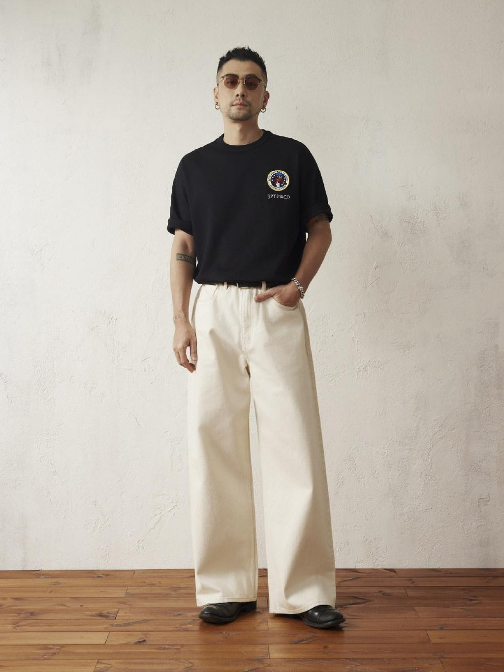 SUPERTOFU Mid Rise Pure Cotton Japanese Vintage Loose Relaxed Casual White Straight Jeans