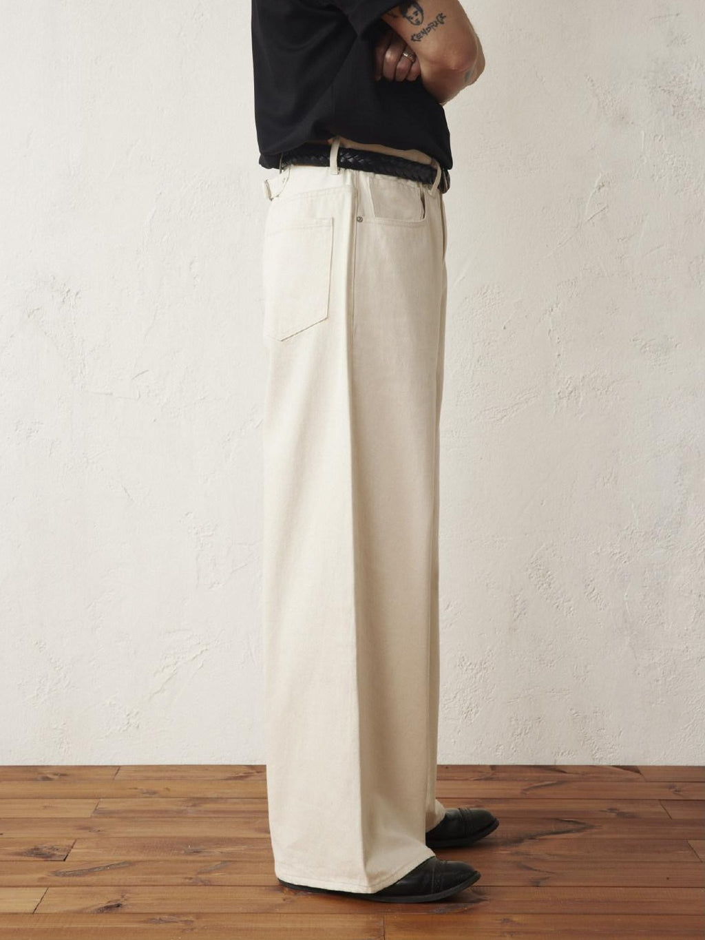 SUPERTOFU Mid Rise Pure Cotton Japanese Vintage Loose Relaxed Casual White Straight Jeans