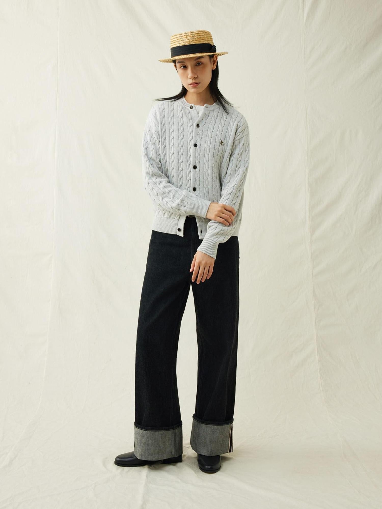 SUPERTOFU Mid Rise Selvedge Vintage Loose 100 Percent Cotton Black Youth Straight Jeans